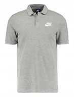 Koszulki męskie - Koszulka Polo Męska Szara Małe Logo Nike Bawełna CN8764-063 r. S - miniaturka - grafika 1