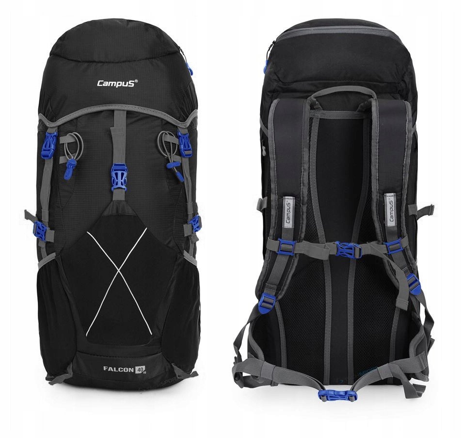 LEKKI PLECAK GÓRSKI CAMPUS FALCON 40 POJEMNY WENTYLOWANY WYGODNY