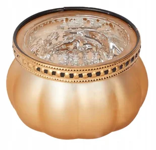 Świecznik metalowy Glamour czarno- złoty 8,5cm - Świeczniki - miniaturka - grafika 1