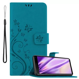 Portfele - Pokrowiec Do Sony Xperia 8 w Etui NIEBIESKI KWIATOWY  Kwiaty Portfel Obudowa Case Cover Cadorabo - grafika 1