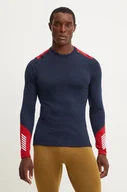 Bielizna sportowa męska - Helly Hansen longsleeve funkcyjny wełniany kolor granatowy - miniaturka - grafika 1