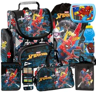 Plecaki szkolne i tornistry - 7ELEM ZESTAW  Szkolny tornister Spiderman Spider-Man piórnik worek bidon śniadaniówka portfel torba sportowa - miniaturka - grafika 1