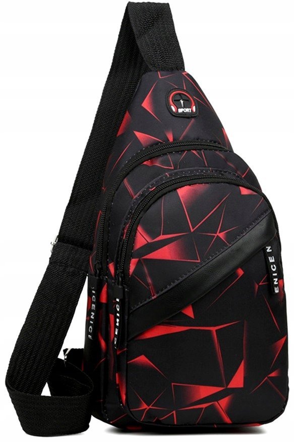 Saszetka Nerka podróżna Plecak Czarno Czerwony Sportowy Męski