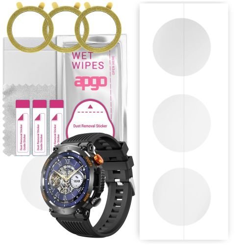 3x folia ochronna hydrożelowa do Colmi V68 - apgo Smartwatch Hydrogel Protection Ochrona na ekran smartwatcha