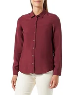 Bluzki damskie - Seidensticker Damska bluzka - modna bluzka - Regular Fit - kołnierz koszuli - długi rękaw - 100% wiskoza, ciemnoczerwony, 42 - miniaturka - grafika 1