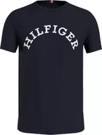 Koszulki męskie - TOMMY HILFIGER KOSZULKA MĘSKA T-SHIRT HILFIGER ARCHED TEE GRANATOWA r.M - miniaturka - grafika 1