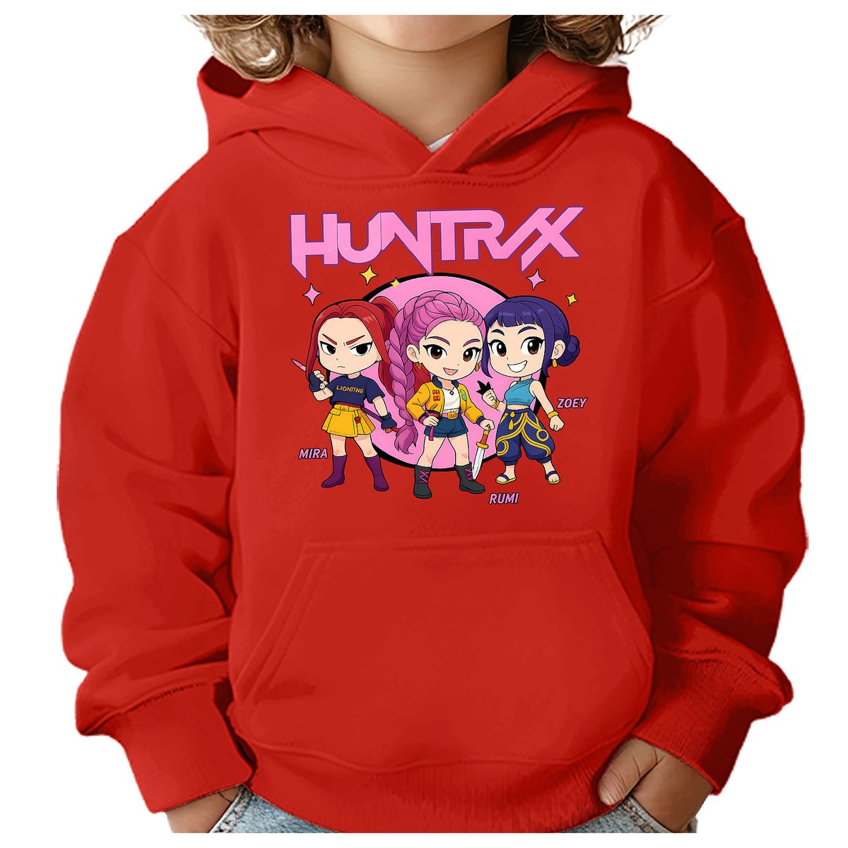 BLUZA DZIECIĘCA KPOP DEMON HUNTERS HUNTRIX 146-152 Z KAPTUREM BAWEŁNIANA