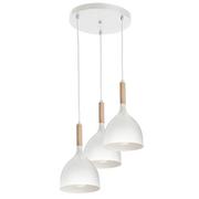 Lampy sufitowe - Luminex Noak wood 1195 lampa wisząca zwis 3x60W E27 biały / brązowy - miniaturka - grafika 1
