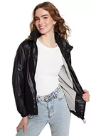 Płaszcze damskie - Trendyol Damska bluza z kapturem, zwykła, kurtka zimowa, płaszcz, czarny, L, Czarny - miniaturka - grafika 1