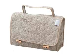 Filet - Podróżna torba podróżna z gąbki bawełnianej z wodoodpornym wnętrzem, torba na toaletę, średnica 28 x 17 x 10 cm, wyprodukowano we Włoszech, lina, Brązowy, Piękna koperta z gąbki pikowanej - Torby podróżne - miniaturka - grafika 1