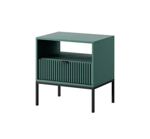 Szafka nocna: dwie szuflady, kolor: Labrador, kolor ramy: czarny Wymiary mebla: szer. 54 cm, wys. 56 cm, gł. 39 cm - Szafki nocne - miniaturka - grafika 1