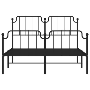 Metalowa rama łóżka z wezgłowiem i zanóżkiem, czarna, 140x200cm Lumarko! - Łóżka - miniaturka - grafika 6