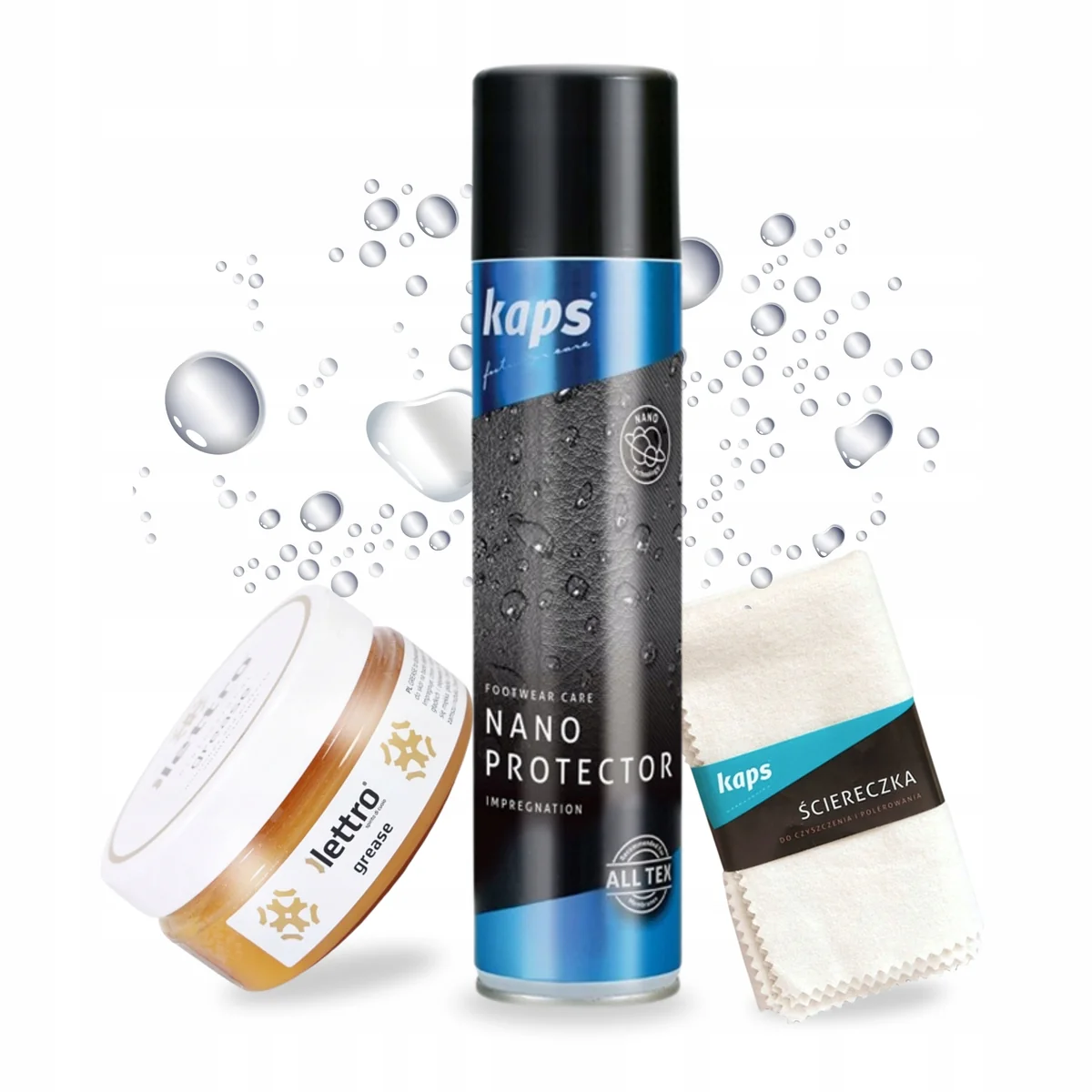 Zestaw 3w1 Impregnat Nano Protector i Tłuszcz ze Ściereczką do Butów