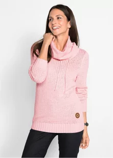 Sweter z golfem z troczkami - bonprix - Swetry damskie - miniaturka - grafika 1