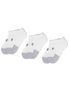 Under Armour Zestaw 3 par niskich skarpet unisex Heatgear No Show Sock 1346755-100 Biały - Skarpetki damskie - miniaturka - grafika 1