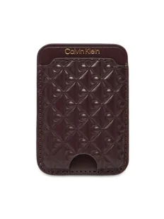 Calvin Klein Etui na karty kredytowe Aop Leather Magnetic Card Case LV04F1100G Bordowy - Etui na dokumenty i karty - miniaturka - grafika 1