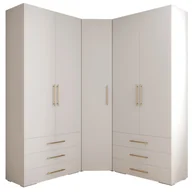 Szafy - Garderoba wysoka do przedpokoju INOVA 3 Zestaw 7 wysokość 236,7 biały czarny kaszmir - miniaturka - grafika 1