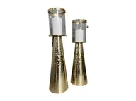 Świeczniki - ŚWIECZNIK METALOWY DUŻY ZŁOTY 50 CM - miniaturka - grafika 1