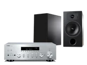 Zestawy stereo - Yamaha R-N600A (srebrny) + Tesi 3 (czarny) - miniaturka - grafika 1