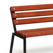 Ławki ogrodowe - Ławka na zewnątrz sztaplowalna z oparciem 1+1 GRATIS, 1500 mm, mahoń ciemny - miniaturka - grafika 1