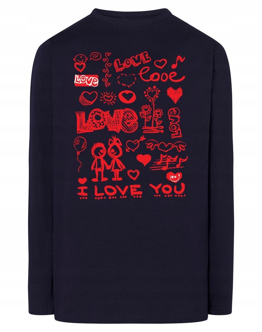 Walentynki Longsleeve nadruk Love Miłość r.S