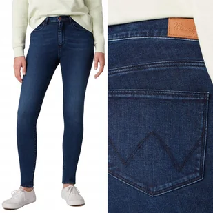 Wrangler HIGH RISE SKINNY Dark RURKI Z WYSOKIM STANEM CIEMNY DżINS W27 L32 - Spodnie damskie - miniaturka - grafika 1