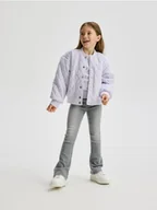 Spodnie i spodenki dla dziewczynek - Reserved - Jegginsy flare - szary - miniaturka - grafika 1