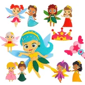 Dekoratorstwo - Wróżki - filcowy zestaw do szycia DIY - 12 elementów - miniaturka - grafika 1