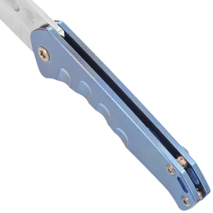 Nóż składany Medford Praetorian Slim PVD Tumbled Drop Point, Blue Handle, Bronze HW/Clip, S45VN (MK2084TD-37A2-T1C1-Q4) - Noże - miniaturka - grafika 4