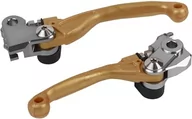 Części motocyklowe - POLISPORT 8487200026 - Zestaw nietłukących się dźwigni składanych obrabianych z aluminium z adapterem kompatybilnym z motocyklami SUZUKI w kolorze złotym - miniaturka - grafika 1