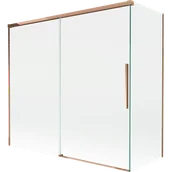 Parawany nawannowe - Mexen Rox parawan nawannowy 2-skrzydłowy rozsuwany 170 + 75 x 150 cm, transparent, różowe złoto - 8C9-170-075-60-00 - miniaturka - grafika 1