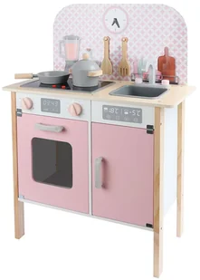 Drewniana Kuchnia Do Zabawy Menfi (Różowa) - Zabawki AGD - miniaturka - grafika 1