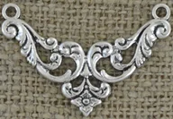 Półfabrykaty do biżuterii - [312153] Element ozdobny łącznik srebrny 38*26mm - miniaturka - grafika 1