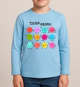 Koszulki dla dziewczynek - Niebieska koszulka z długim rękawkiem na Dzień Kropki dla chłopczyka - miniaturka - grafika 1