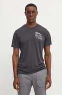 Koszulki męskie - Jack Wolfskin t-shirt sportowy Vonnan kolor szary z nadrukiem A62314 - miniaturka - grafika 1