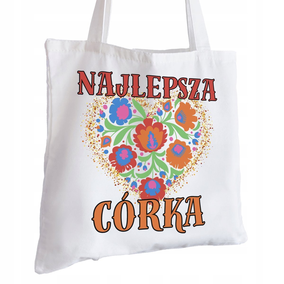 Torba Bawełniana biała dla Córki Na Prezent ekologiczna Trwały Nadruk