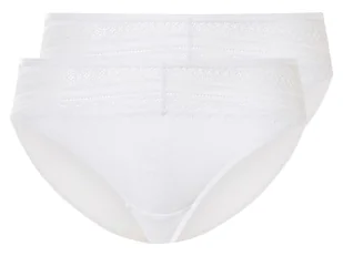 esmara® Majtki figi damskie z koronką, 2 pary (Biały, L(44/46)) - Majtki damskie - miniaturka - grafika 1