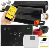 Ogrzewanie podłogowe - Folia grzewcza na podczerwień MISSION AIR Black Gold PTC 160W/m2 5m² szer. 100cm + regulator Gemini Czarny Wi-Fi | Bezpłatny transport - miniaturka - grafika 1