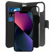 Portfele - Puro Etui z klapką plecki + portfel 2w1 Wallet Detachable 2 in 1 do iPhone 14 Plus, czarne - miniaturka - grafika 1