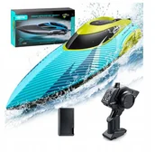 Zabawki zdalnie sterowane - Zdalnie Sterowana Łódka Łódź Duża Szybka Motorówka 1x Akumulator Mocna 2.4 - miniaturka - grafika 1