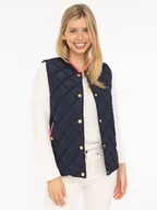 Kamizelki damskie - Zwillingsherz Kamizelka pikowana "Classic Diamond" w kolorze granatowym - miniaturka - grafika 1