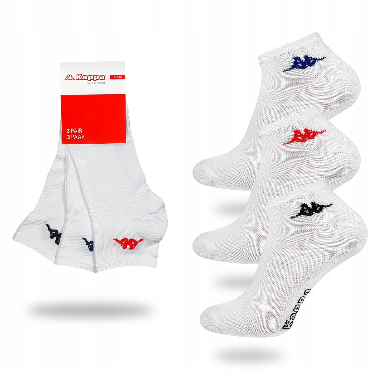 Skarpety 3-PAK zestaw KAPPA SNEAKER stopki - 43-46