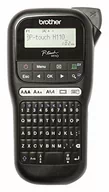 Etykiety do drukarek - Brother PT-H110 maszyna do etykiet, drukarka etykiet P-Touch, ręczna klawiatura QWERTY, etykiety do 12 mm, w zestawie 12 mm czarna na białej taśmie kaseta - miniaturka - grafika 1