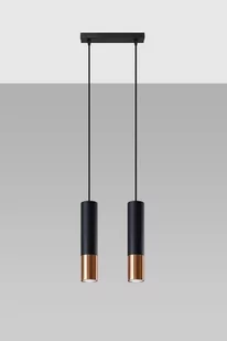 Sollux Lighting Lampa wisząca LOOPEZ 2 czarny/miedź - Lampy sufitowe - miniaturka - grafika 1