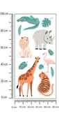Naklejki na ścianę - Naklejka Zwierzątka Z Afryki I Rośliny Folia Biała 100x200 - miniaturka - grafika 1