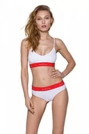 Bielizna sportowa damska - PS009 TOP white bawełniany biustonosz - PASSION sport edition - miniaturka - grafika 1
