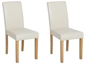 Krzesła - Beliani Zestaw 2 krzeseł do jadalni ekoskóra beżowy BROADWAY - miniaturka - grafika 1