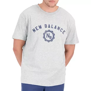 Koszulka New Balance MT31904AG - szara - Koszulki męskie - miniaturka - grafika 1