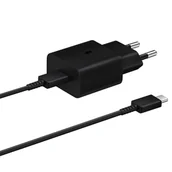 Ładowarki do telefonów - Samsung ładowarka sieciowa USB Typ C 15W PD AFC + kabel USB Typ C czarny (EP-T1510XBEGEU) - miniaturka - grafika 1