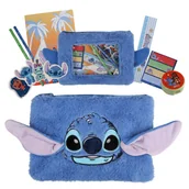 Piórniki - DISNEY Stitch Zestaw przyborów szkolnych, futrzany piórnik szkolny + przybory szkolne, akcesoria piśmiennicze - miniaturka - grafika 1